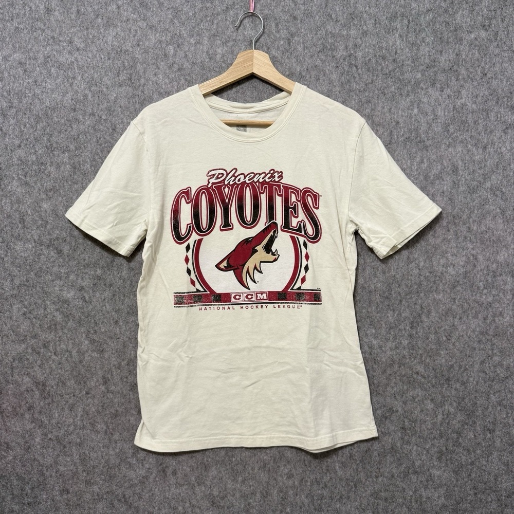 Y2K Phoenix Coyotes CCM NHL Hockey T-Shirt Men's Sz M Off White
